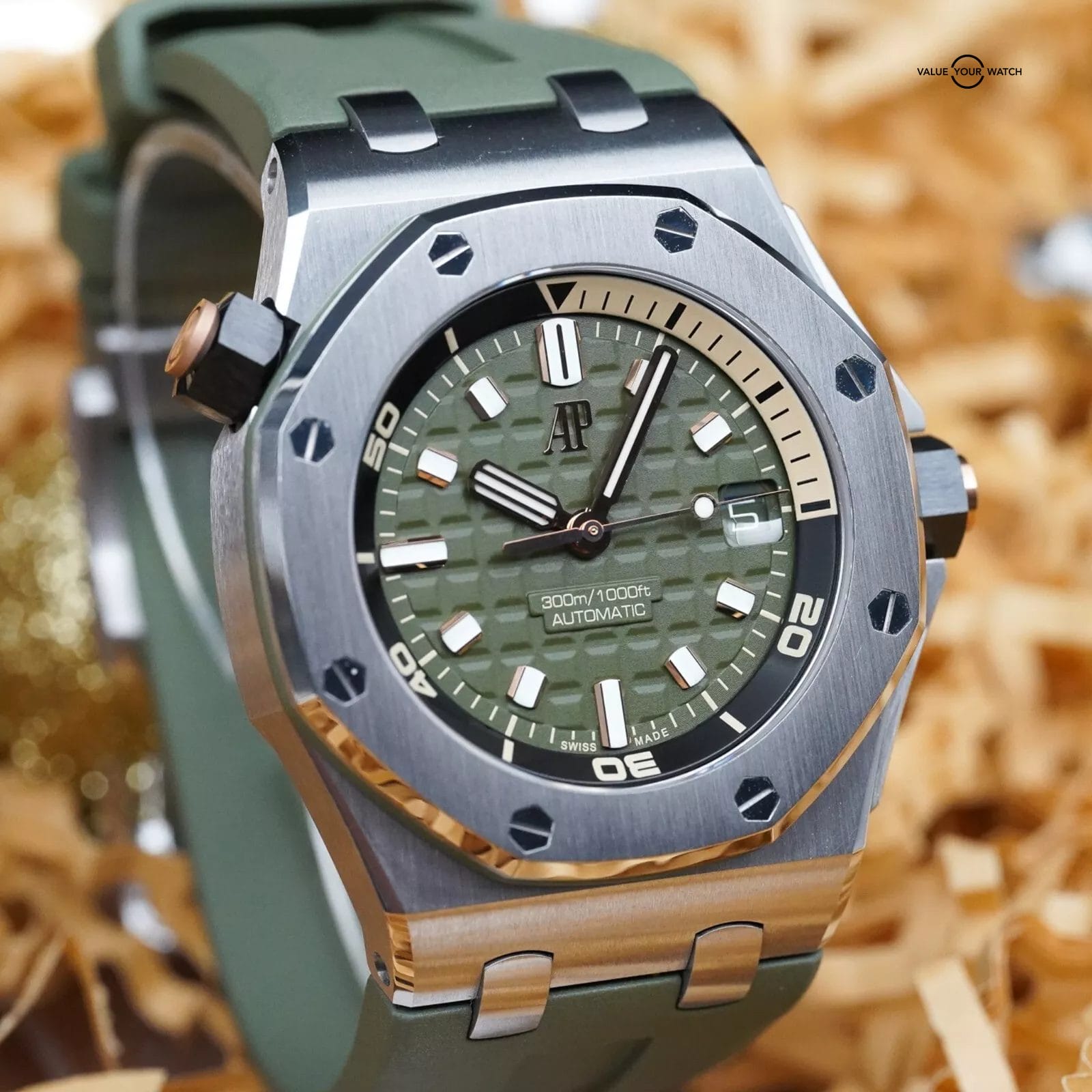 Audemars Piguet Royal Oak Offshore Diver 42MM Khaki Green 15720ST Complete Set - Image 15