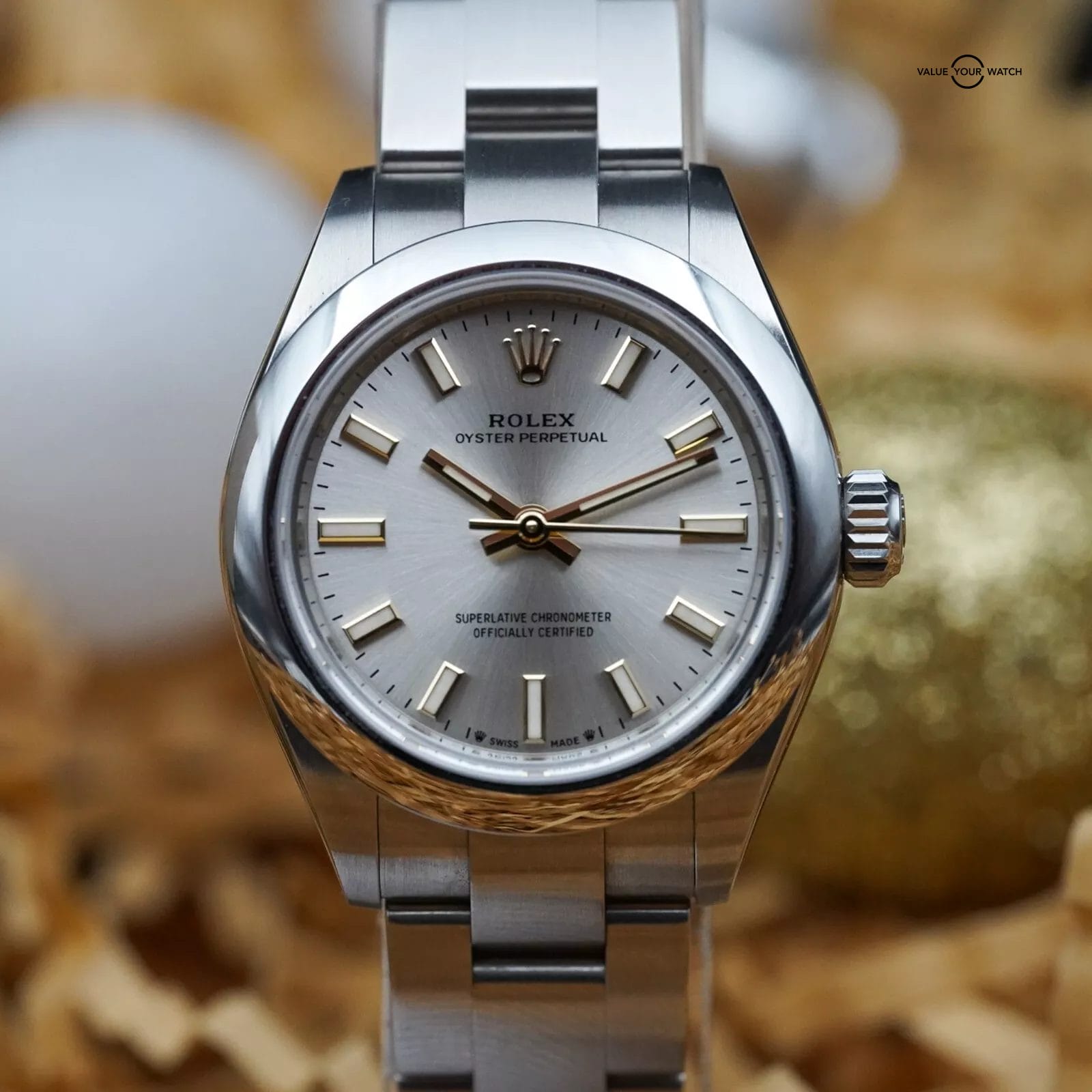 Rolex Oyster Perpetual 28mm Ladies - Silver, Stainless Steel - Complete 276200