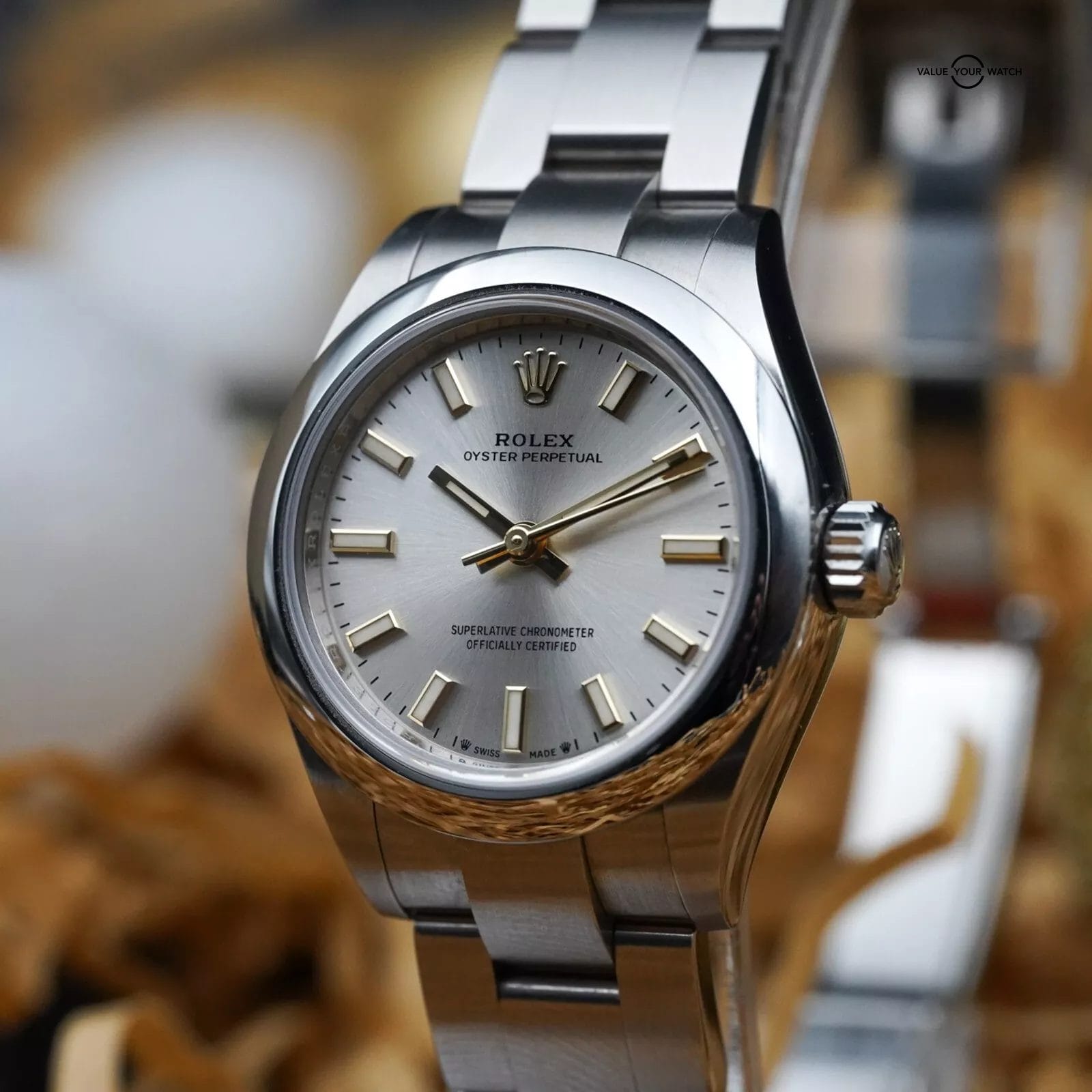 Rolex Oyster Perpetual 28mm Ladies - Silver, Stainless Steel - Complete 276200 - Image 11