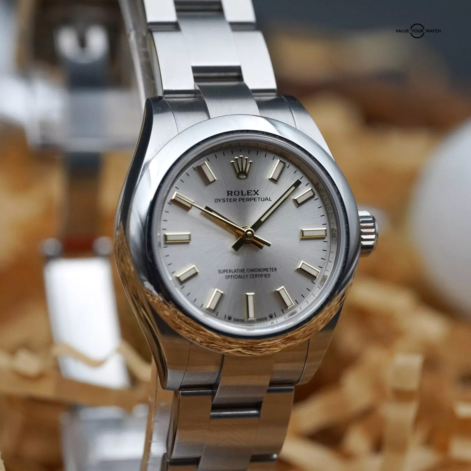 Rolex Oyster Perpetual 28mm Ladies - Silver, Stainless Steel - Complete 276200 - Image 12