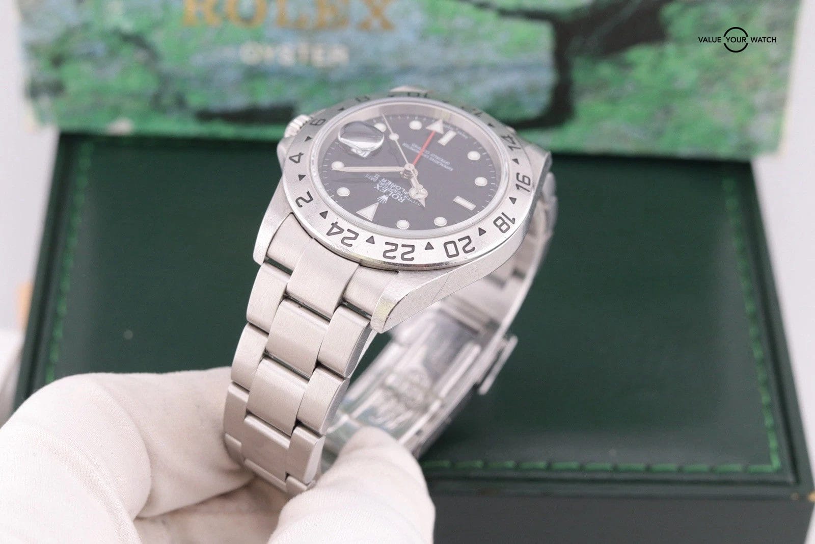 2005 ROLEX MENS EXPLORER II 16570 GMT | Box + Papers | No Holes Case - Image 11