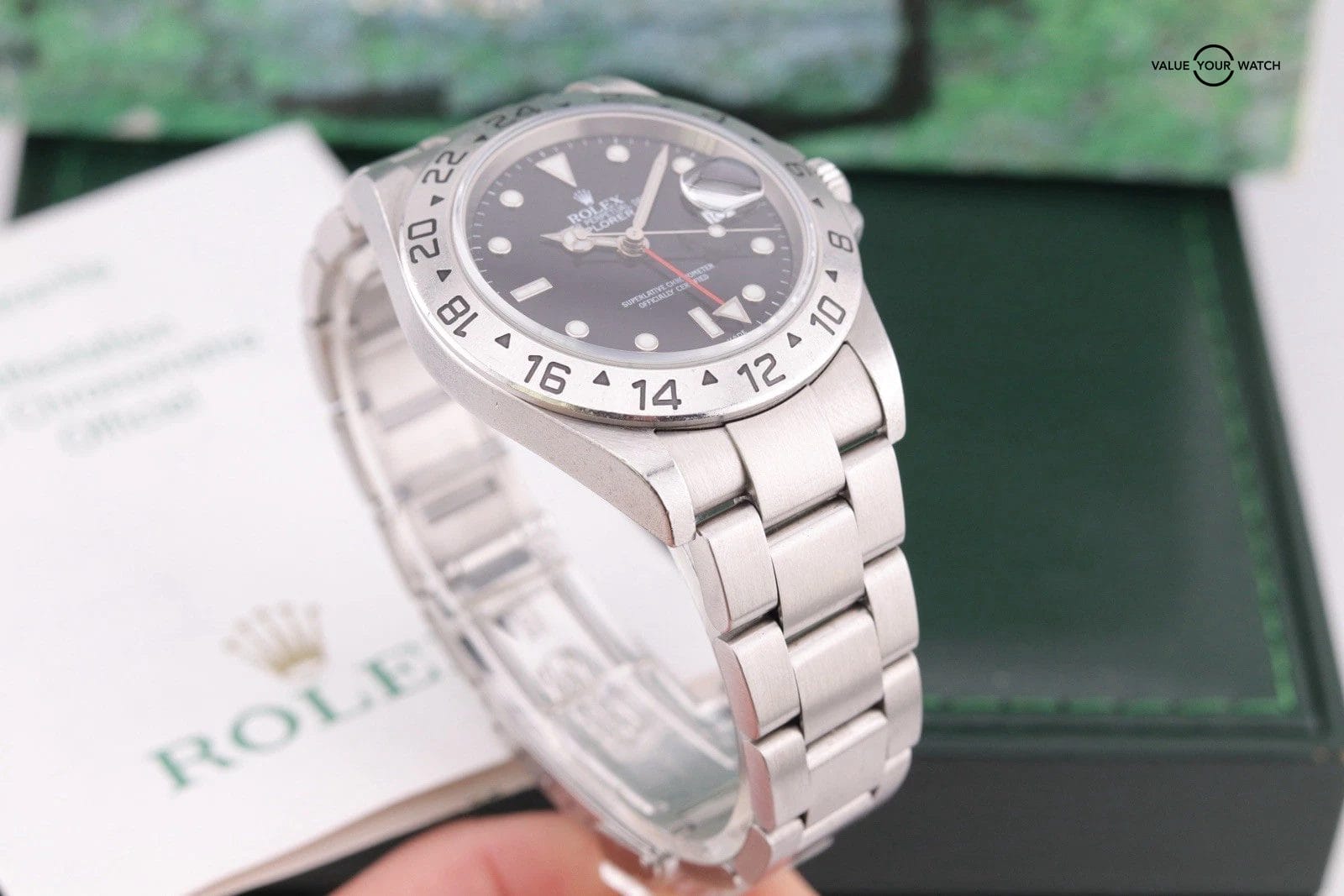 2005 ROLEX MENS EXPLORER II 16570 GMT | Box + Papers | No Holes Case - Image 14