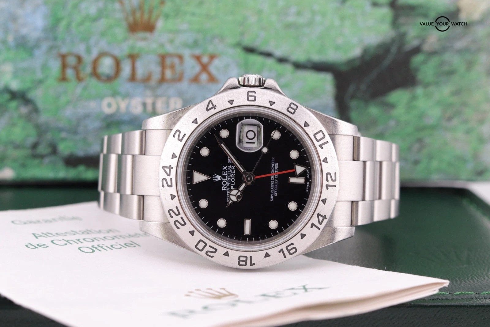 2005 ROLEX MENS EXPLORER II 16570 GMT | Box + Papers | No Holes Case - Image 15
