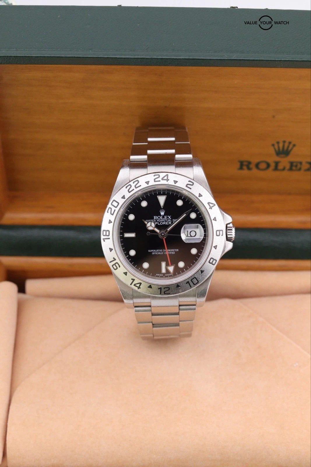 2005 ROLEX MENS EXPLORER II 16570 GMT | Box + Papers | No Holes Case