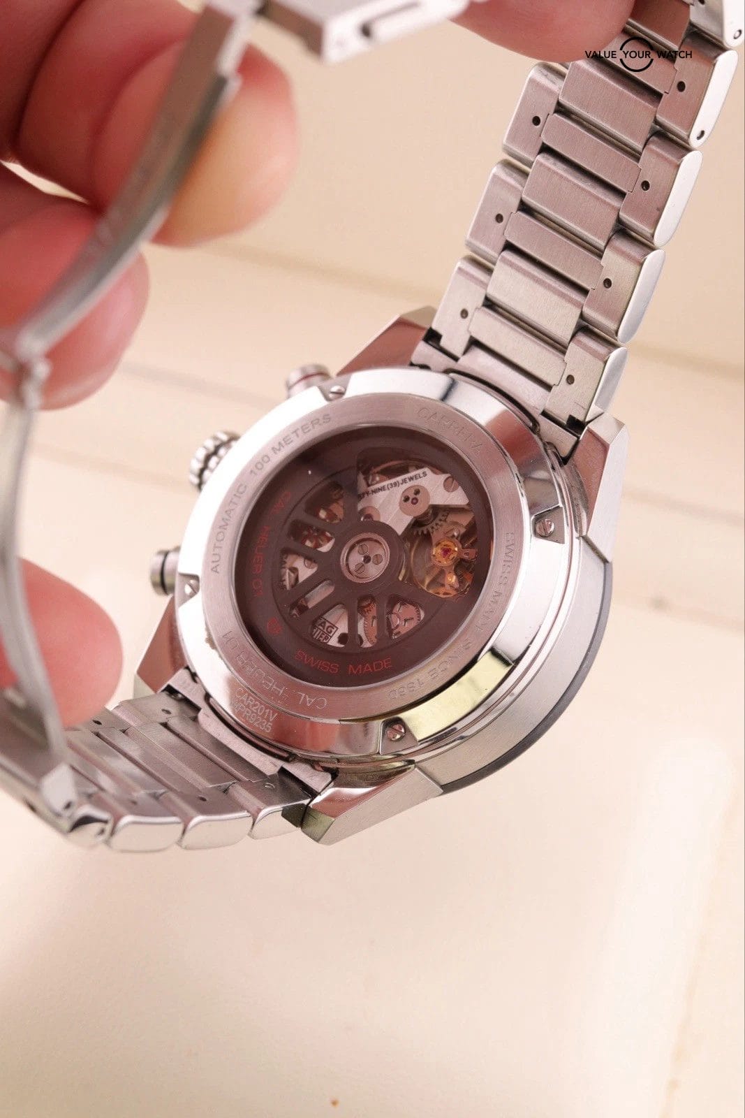 Tag Heuer Carrera Chronograph Stainless Steel 43mm Watch CAR201V.BA7014 B+P - Image 3