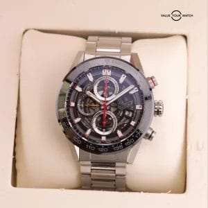 Tag Heuer Carrera Chronograph Stainless Steel 43mm Watch CAR201V.BA7014 B+P