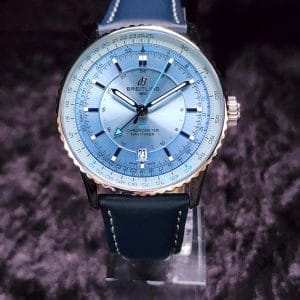 Breitling Navitimer Automatic GMT 41 A32310171C1P1 41mm Ice Blue Dial Full Set WARRANTY