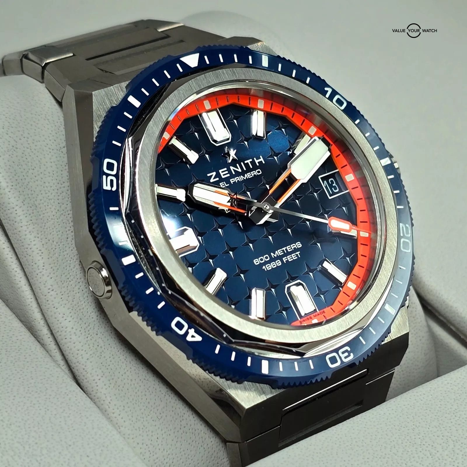Zenith Defy Extreme Diver El Primero, Titanium with 3 straps, blue dial,full set - Image 16