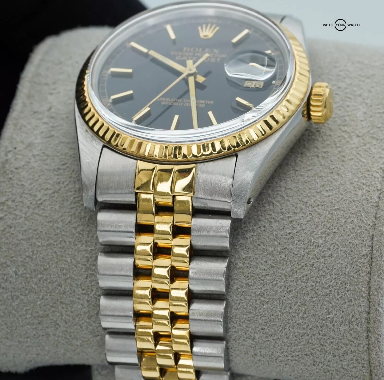 Rolex Datejust 16013 Stainless Steel and 18K Yellow Gold Black Dial Jubilee! - Image 7