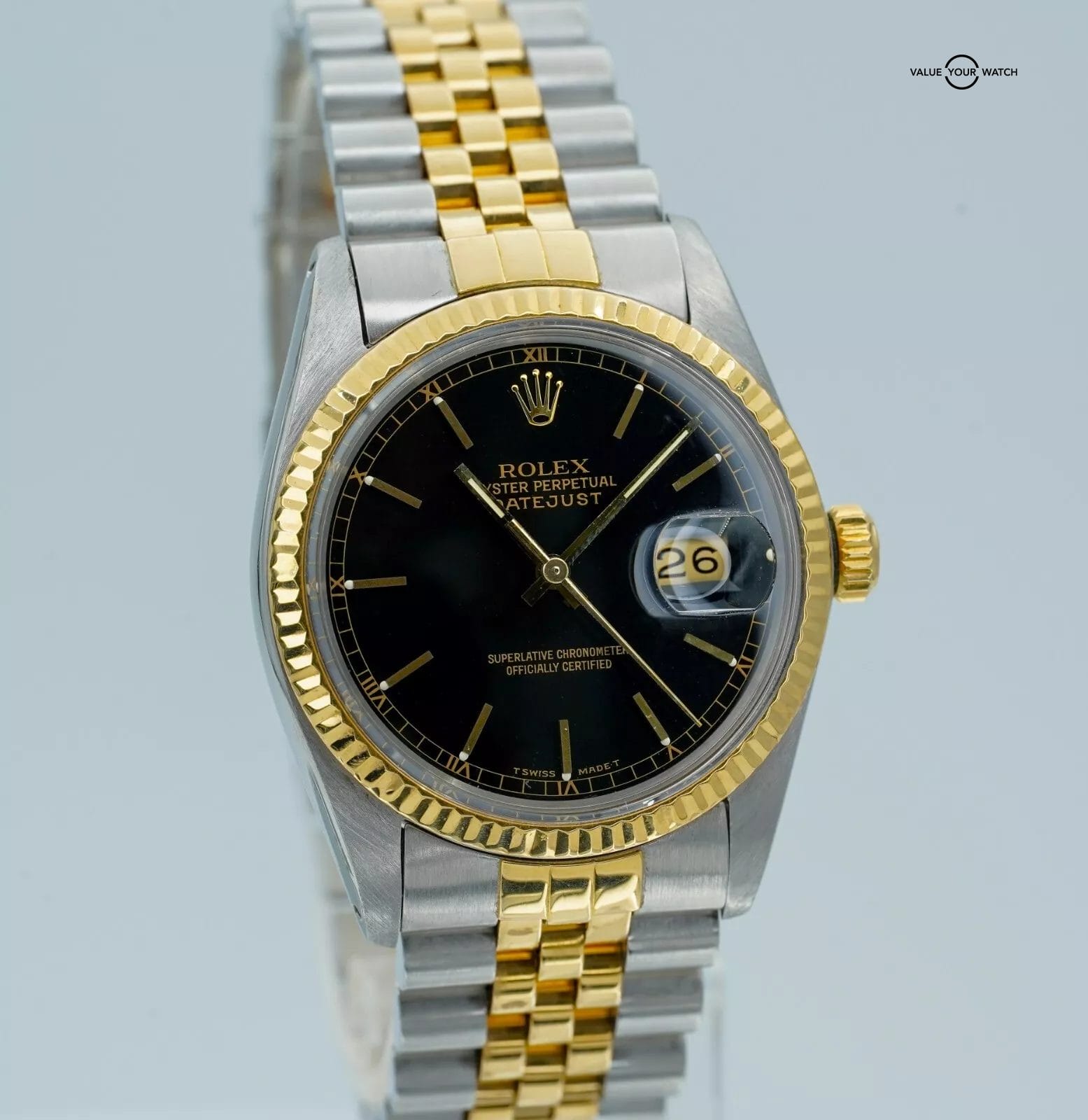 Rolex Datejust 16013 Stainless Steel and 18K Yellow Gold Black Dial Jubilee! - Image 19