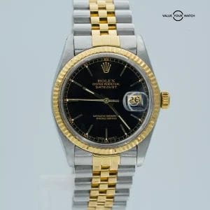 Rolex Datejust 16013 Stainless Steel and 18K Yellow Gold Black Dial Jubilee!