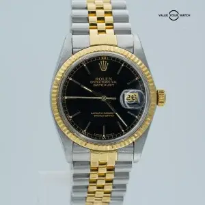 Rolex Datejust 16013 Stainless Steel and 18K Yellow Gold Black Dial Jubilee!
