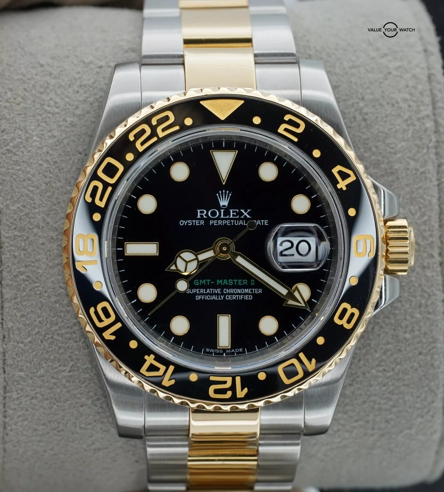 Rolex GMT Master II 116713 Ceramic Bezel Black Dial 18K Gold and SS BOX/PAPERS!