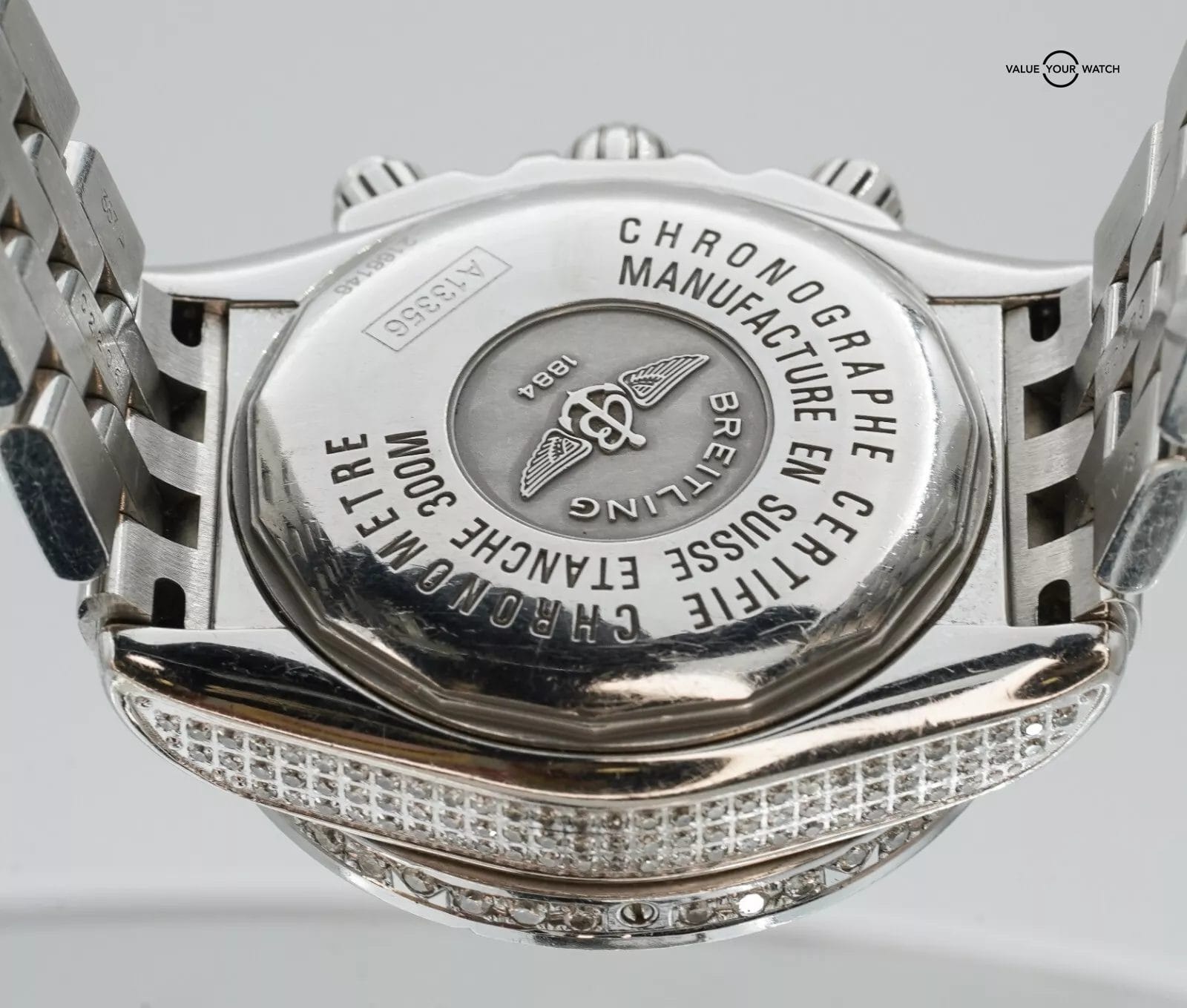 Breitling Chronomat Evolution A13356 Diamonds Iced Out Mother of Pearl Dial! - Image 2