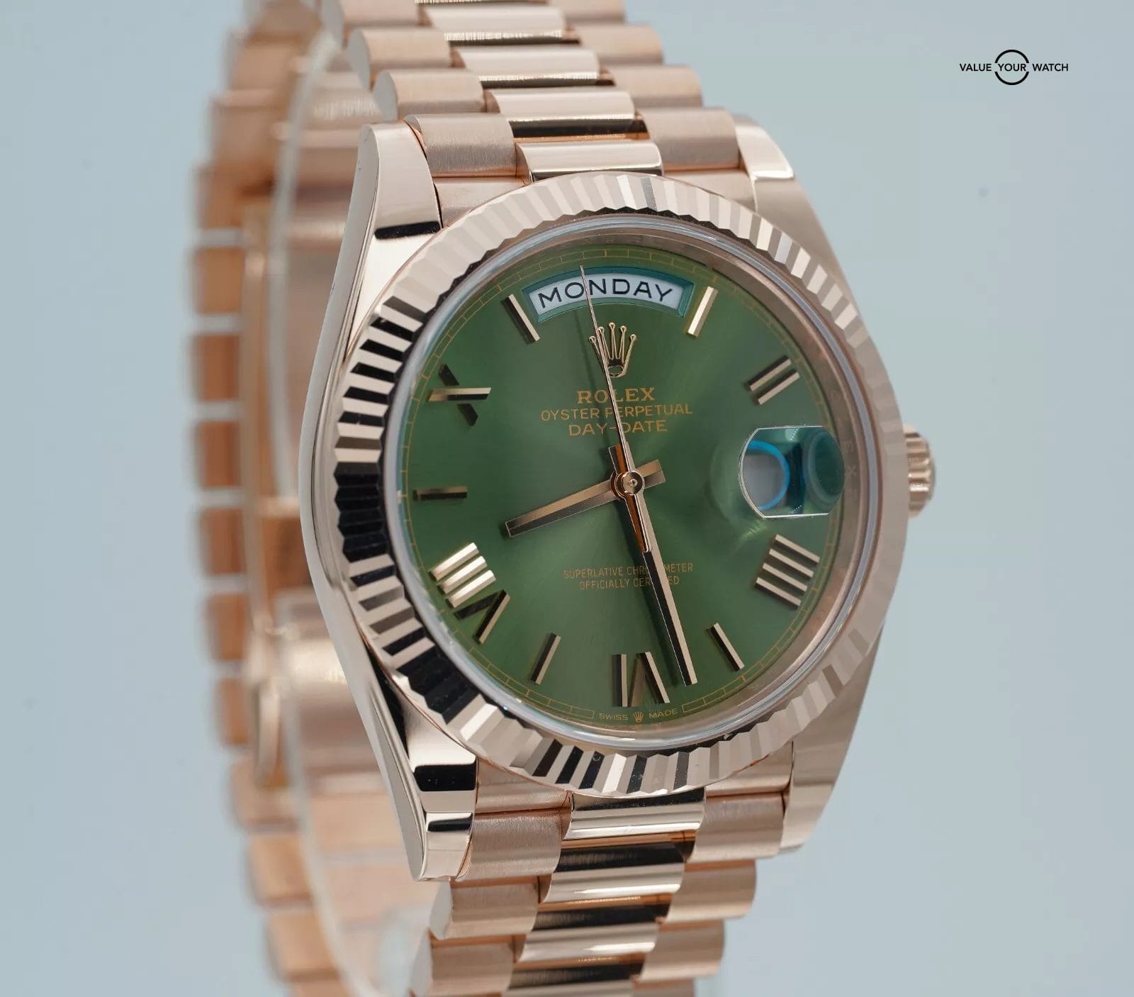 2025 Rolex Day-Date Rose Gold Olive Green Dial BOXES/PAPERS! - Image 2