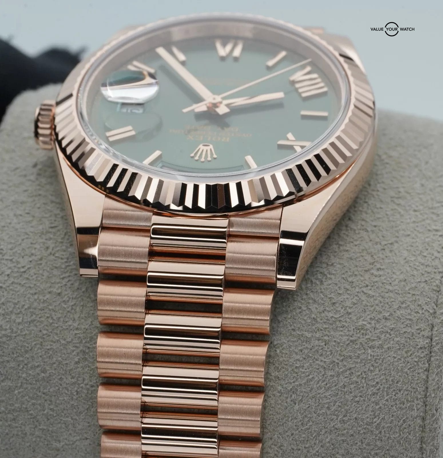 2025 Rolex Day-Date Rose Gold Olive Green Dial BOXES/PAPERS! - Image 7