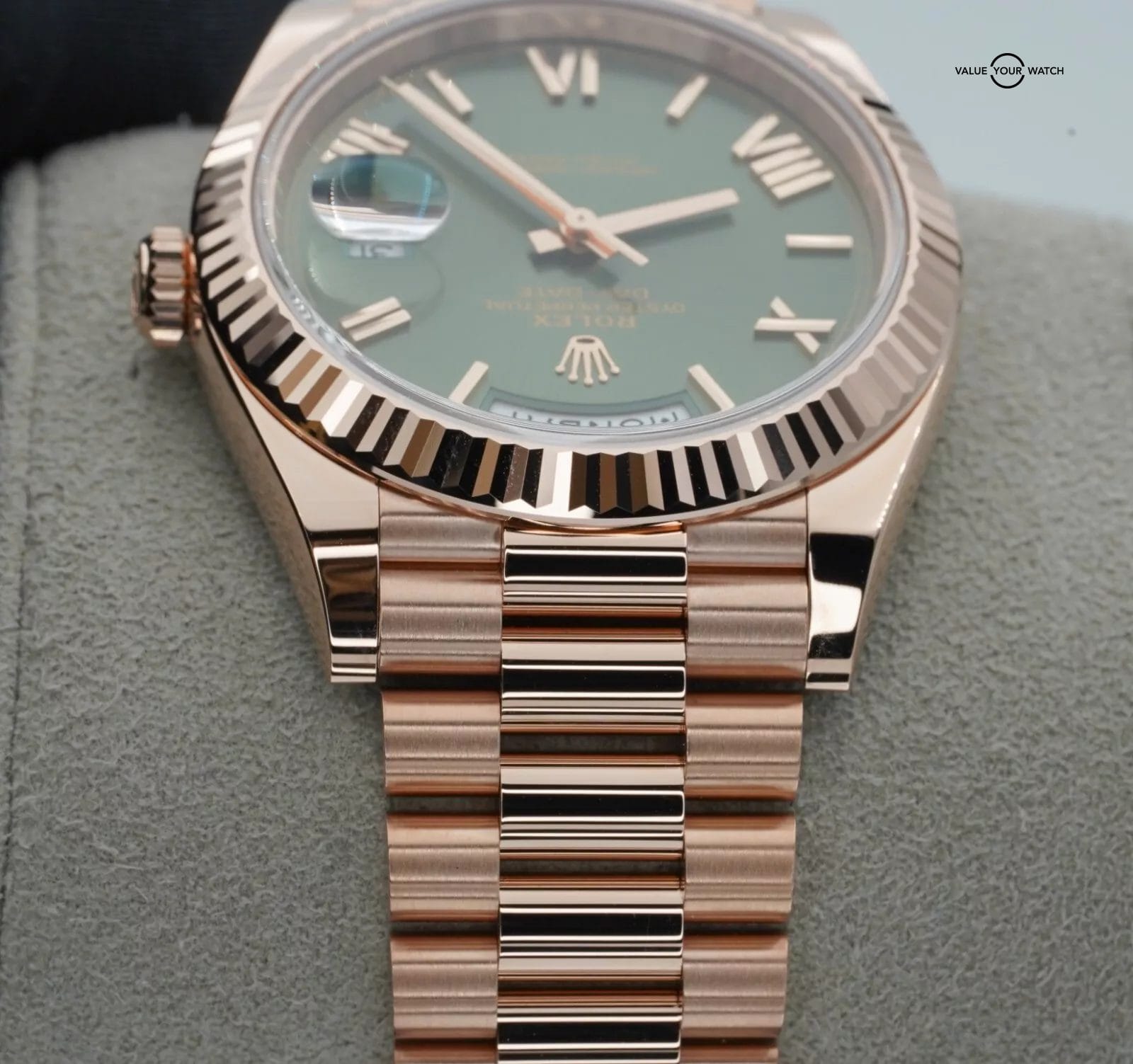 2025 Rolex Day-Date Rose Gold Olive Green Dial BOXES/PAPERS! - Image 13