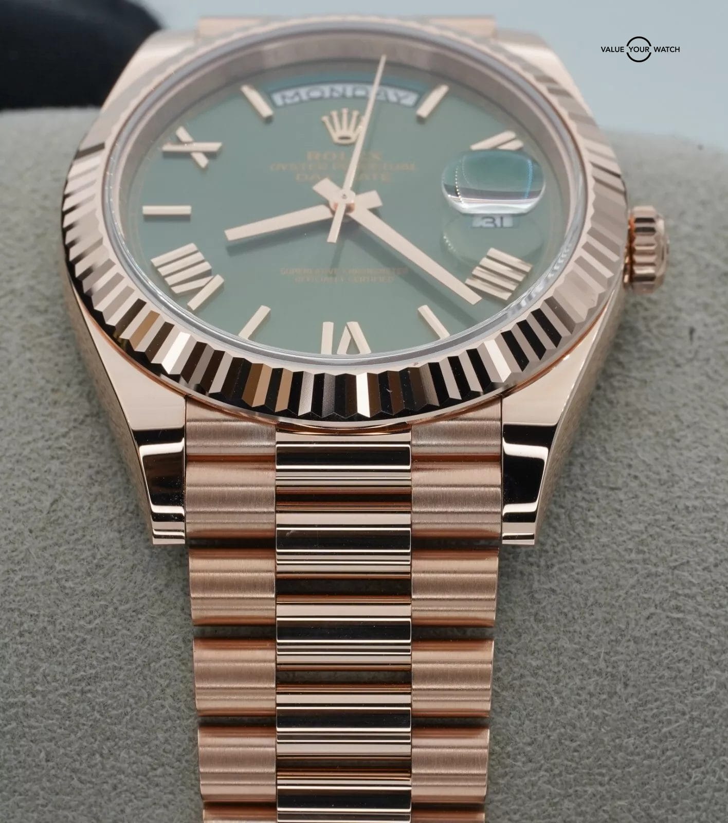 2025 Rolex Day-Date Rose Gold Olive Green Dial BOXES/PAPERS! - Image 14