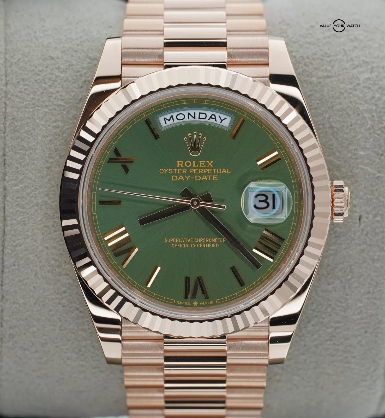 2025 Rolex Day-Date Rose Gold Olive Green Dial BOXES/PAPERS! - Image 18