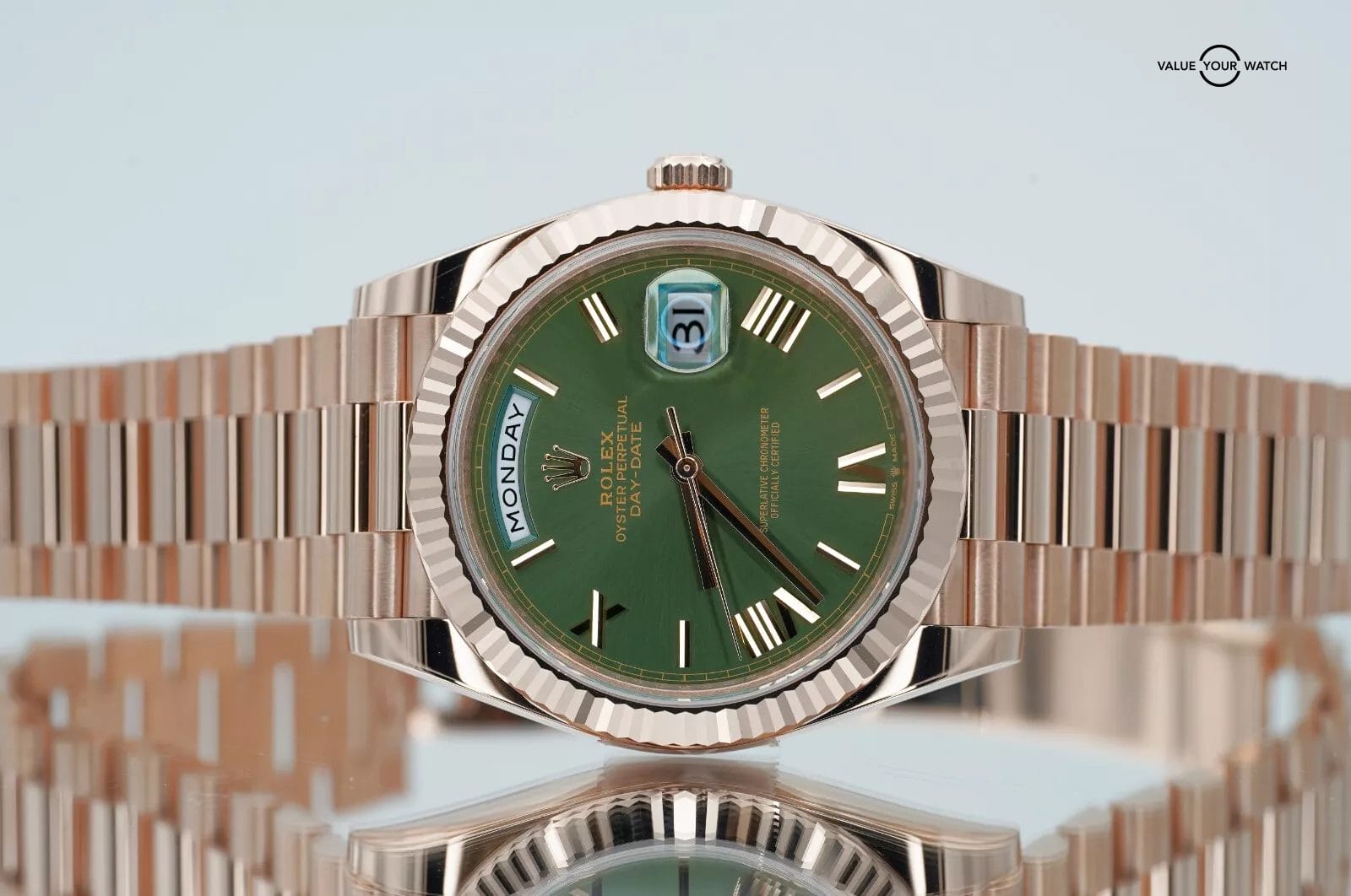 2025 Rolex Day-Date Rose Gold Olive Green Dial BOXES/PAPERS! - Image 19
