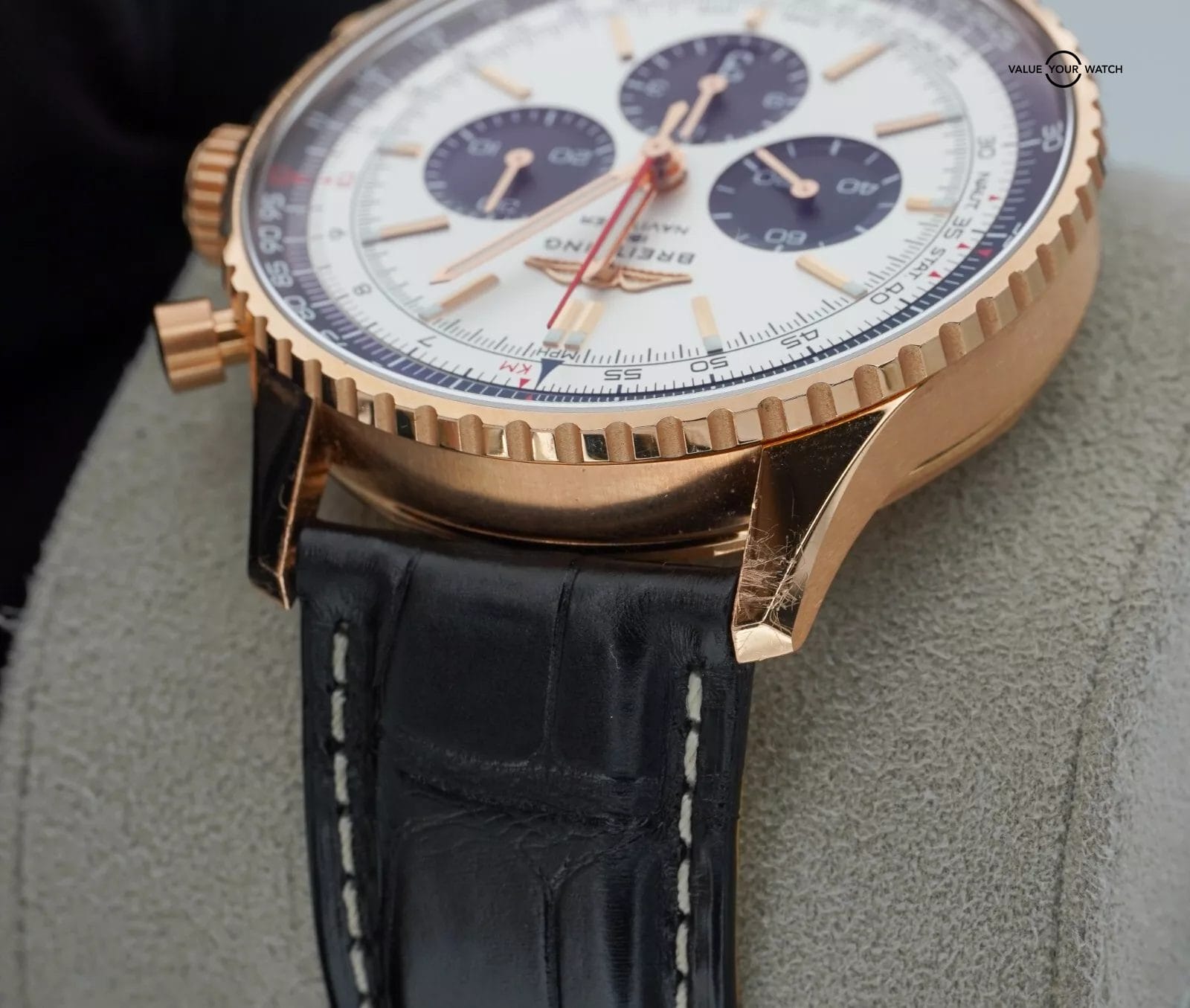 Breitling Navitimer B01 Chronograph 46mm 18K Red Gold RB0137 Silver Dial B/P! - Image 7