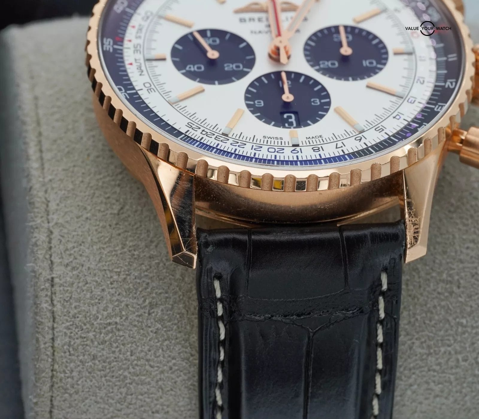 Breitling Navitimer B01 Chronograph 46mm 18K Red Gold RB0137 Silver Dial B/P! - Image 10