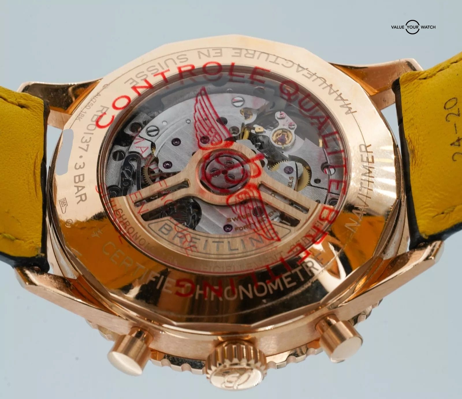 Breitling Navitimer B01 Chronograph 46mm 18K Red Gold RB0137 Silver Dial B/P! - Image 11