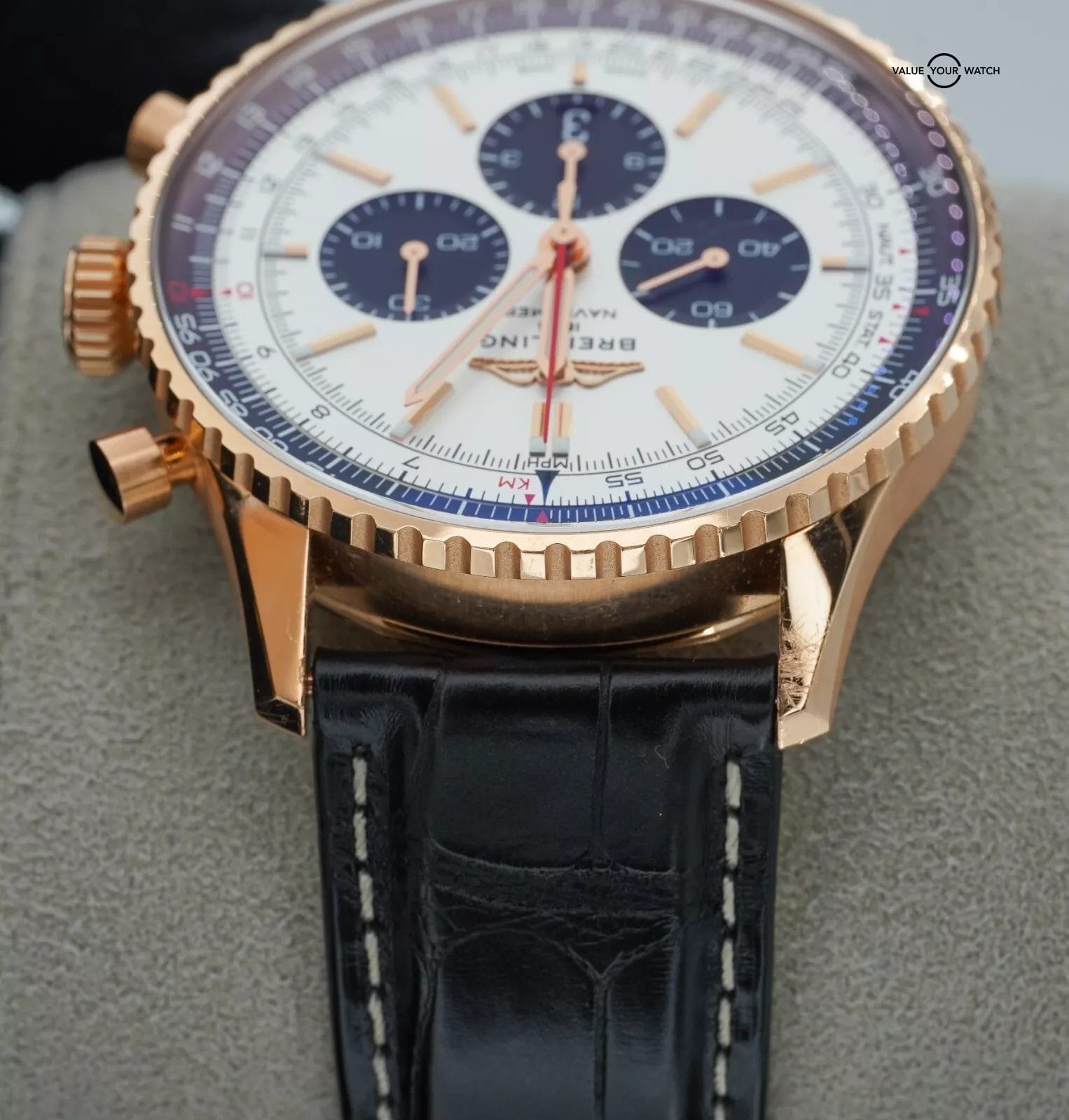 Breitling Navitimer B01 Chronograph 46mm 18K Red Gold RB0137 Silver Dial B/P! - Image 17