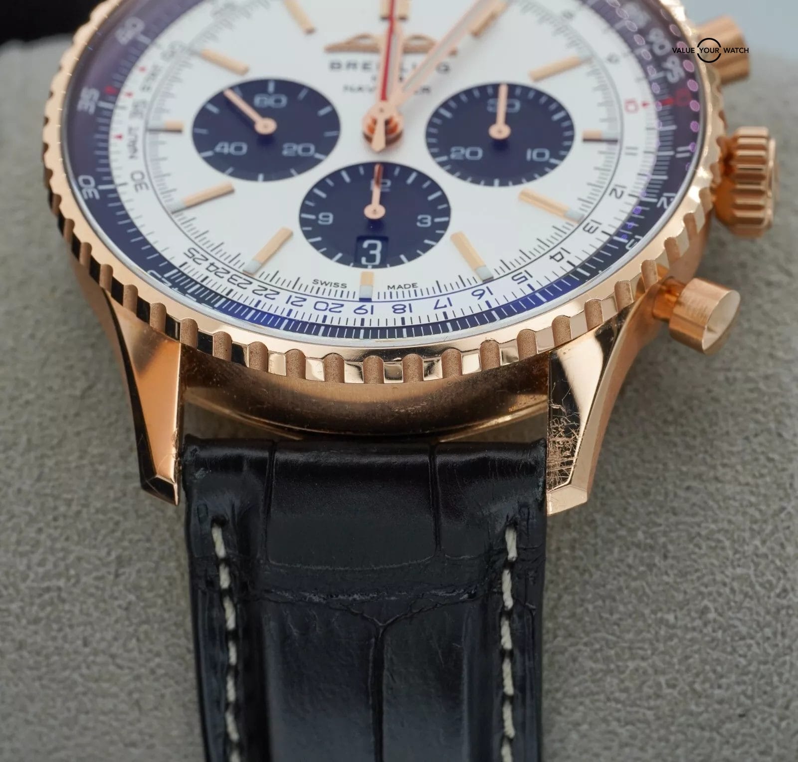 Breitling Navitimer B01 Chronograph 46mm 18K Red Gold RB0137 Silver Dial B/P! - Image 18