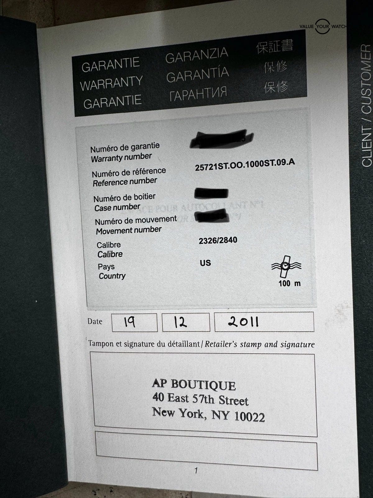Audemars Piguet Royal Oak Offshore 25721ST.OO.1000ST.09.A Blue Box/Papers - Image 2