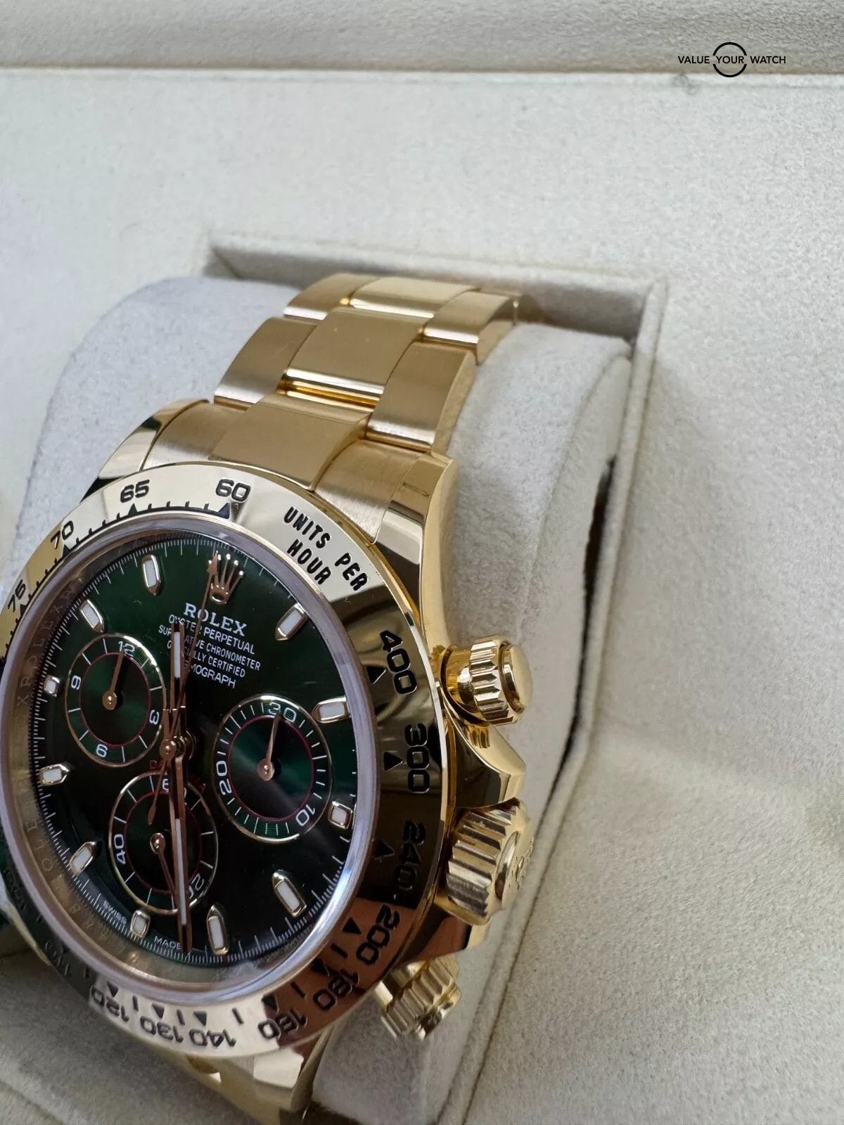 2019 BOTH TAGS Green Dial on Card Box Papers 18k Yellow Gold John Mayer Daytona - Image 4