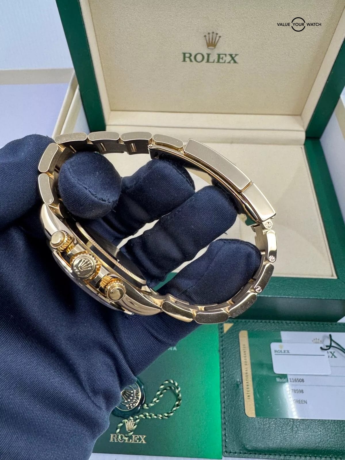 2019 BOTH TAGS Green Dial on Card Box Papers 18k Yellow Gold John Mayer Daytona - Image 11