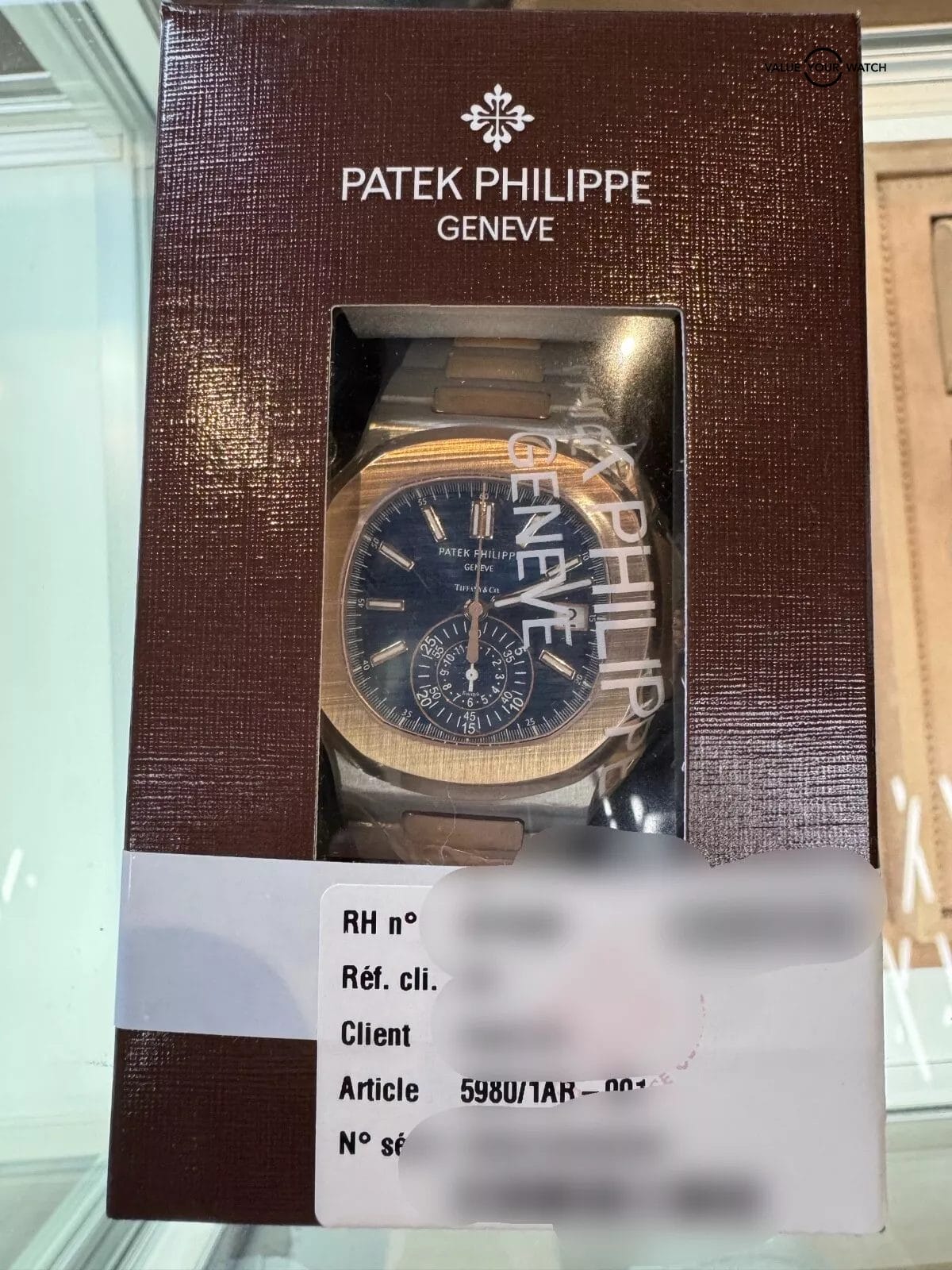 2021 PP SERVICE SEALED Tiffany & Co Stamped 5980/1AR Blue Dial Two Tone Chrono - Image 3