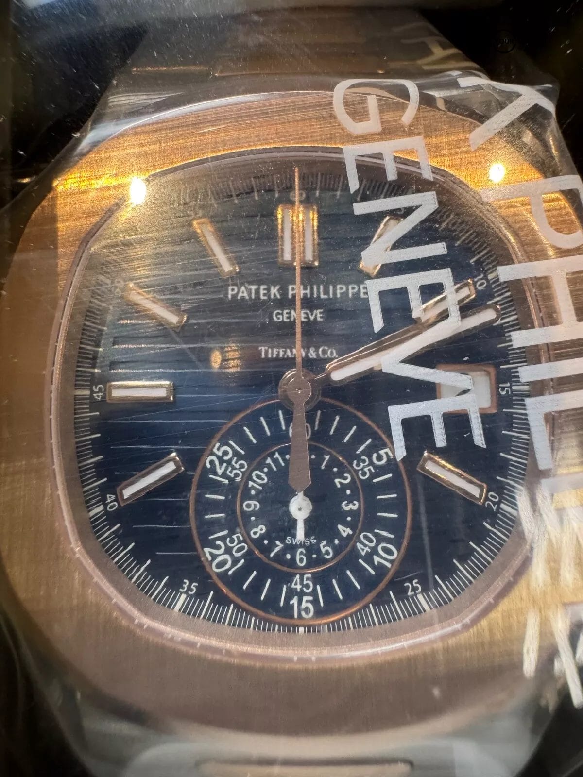 2021 PP SERVICE SEALED Tiffany & Co Stamped 5980/1AR Blue Dial Two Tone Chrono - Image 4