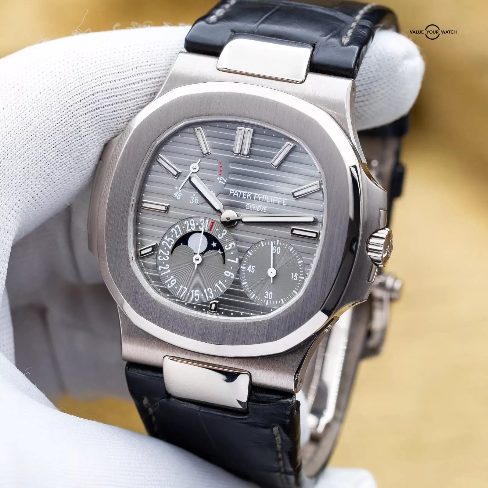 Patek Philippe Nautilus Moon Phase White Gold 40mm 5712G - Box & Papers - Image 4