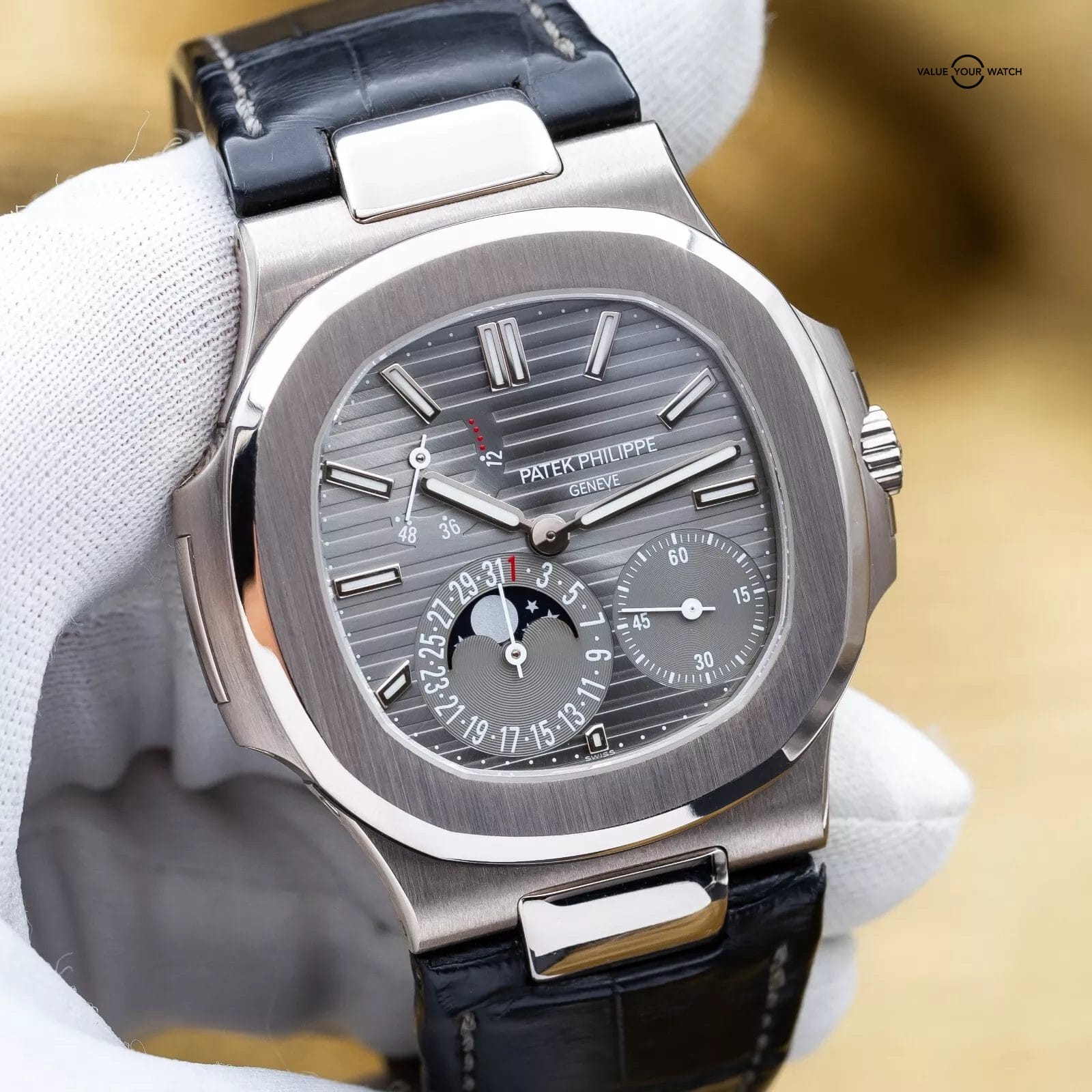 Patek Philippe Nautilus Moon Phase White Gold 40mm 5712G - Box & Papers - Image 5