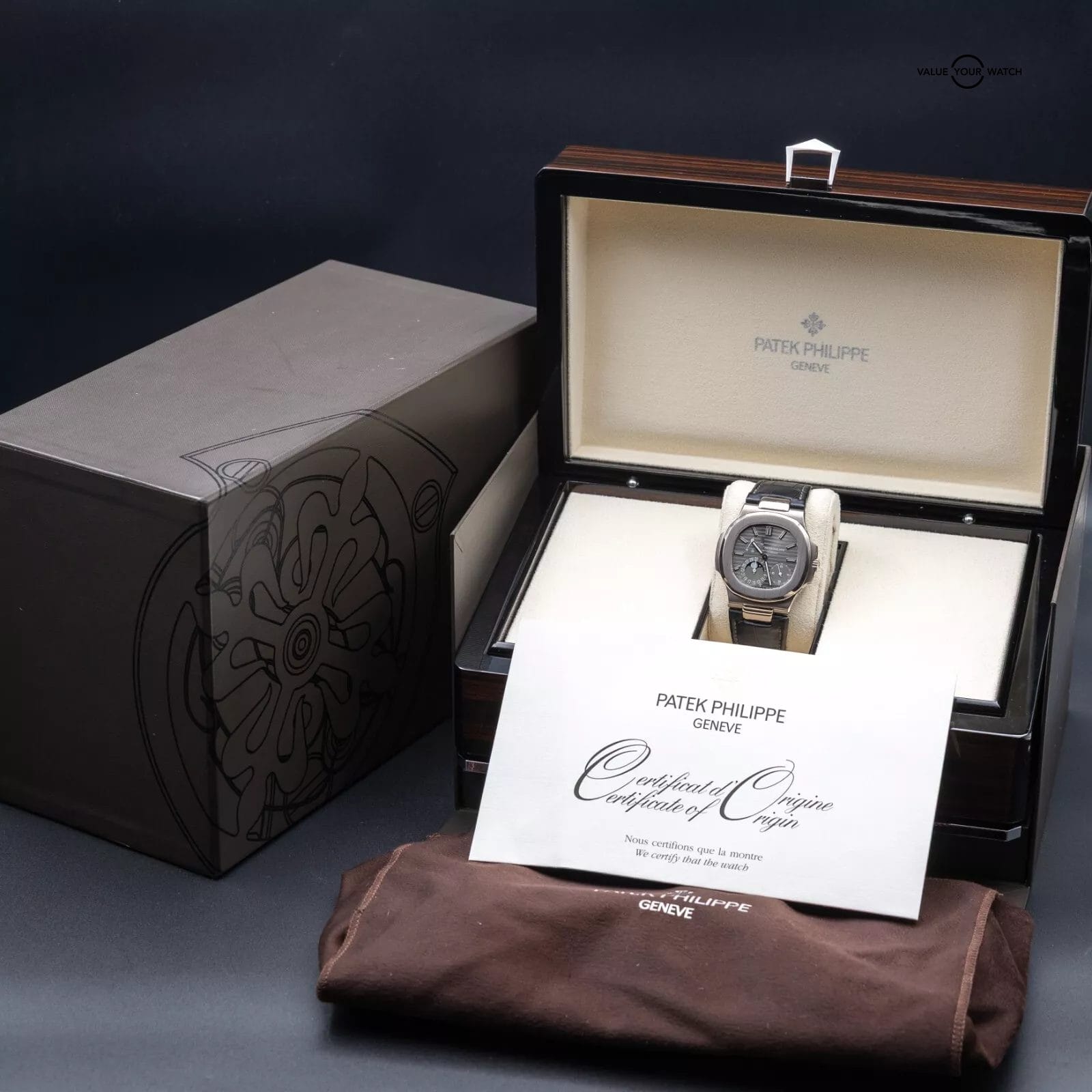 Patek Philippe Nautilus Moon Phase White Gold 40mm 5712G - Box & Papers - Image 12