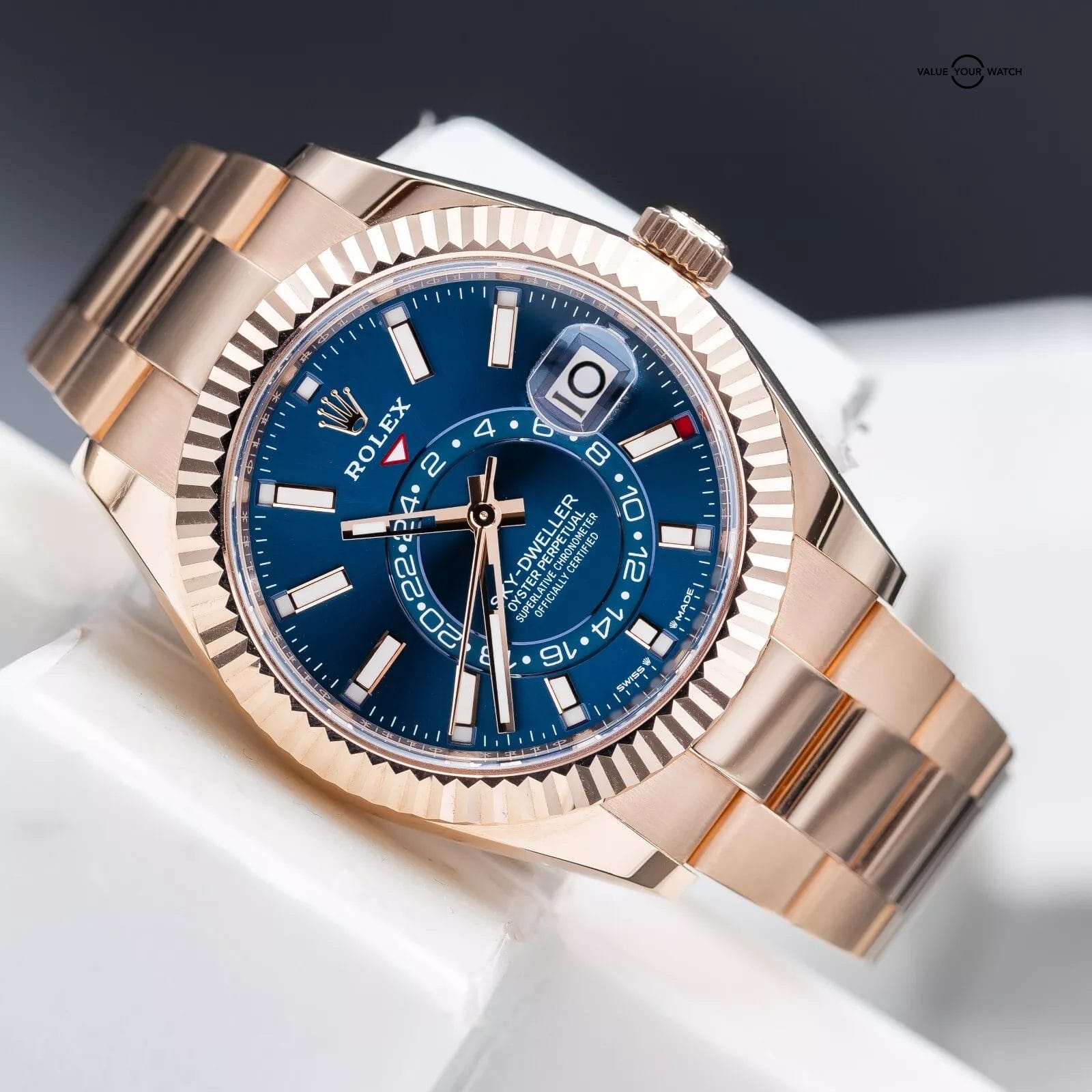 2024 Rolex Sky-Dweller 42mm Rose Gold Blue Green Dial Oyster 336935 Box & Papers - Image 2
