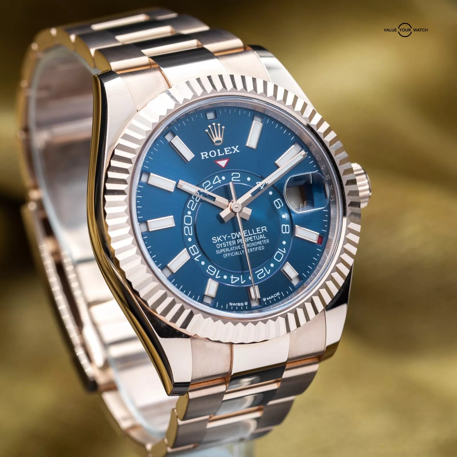 2024 Rolex Sky-Dweller 42mm Rose Gold Blue Green Dial Oyster 336935 Box & Papers - Image 14
