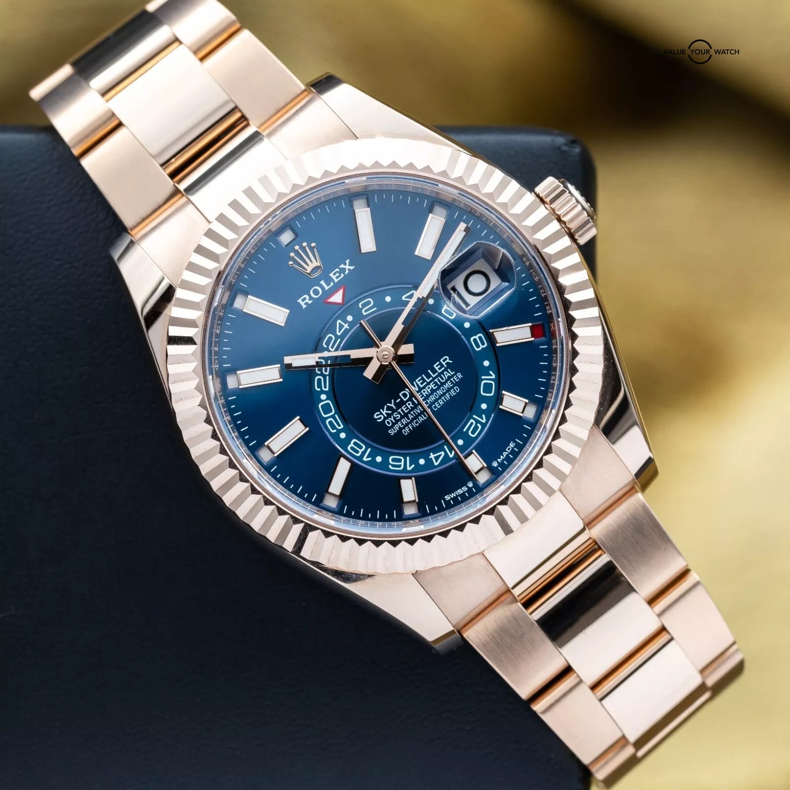 2024 Rolex Sky-Dweller 42mm Rose Gold Blue Green Dial Oyster 336935 Box & Papers - Image 15
