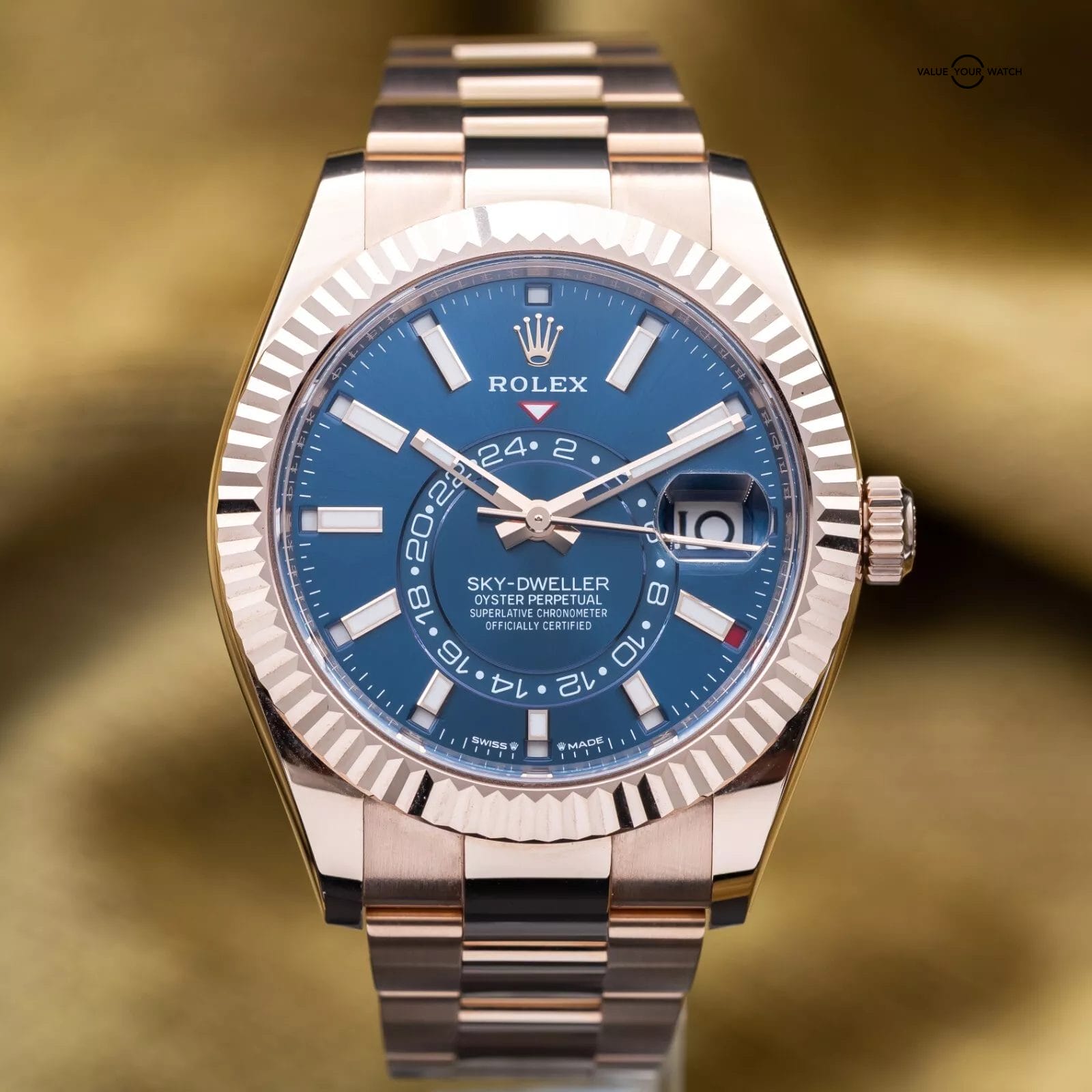 2024 Rolex Sky-Dweller 42mm Rose Gold Blue Green Dial Oyster 336935 Box & Papers
