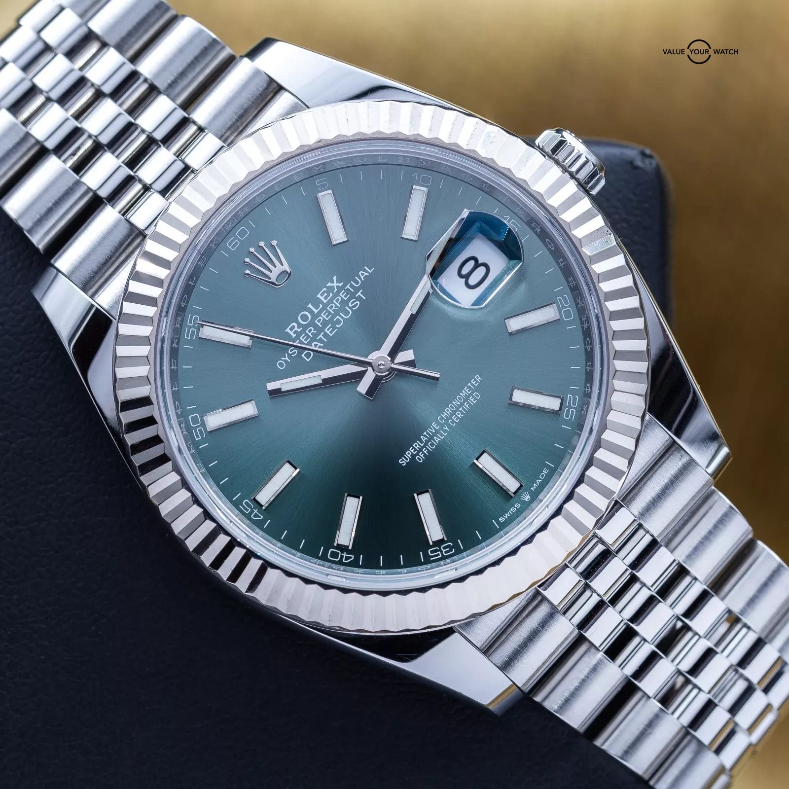 2024 Rolex DateJust 41mm DJ41 Mint Green Fluted Gold Jubilee - 126334 - Full Set - Image 7