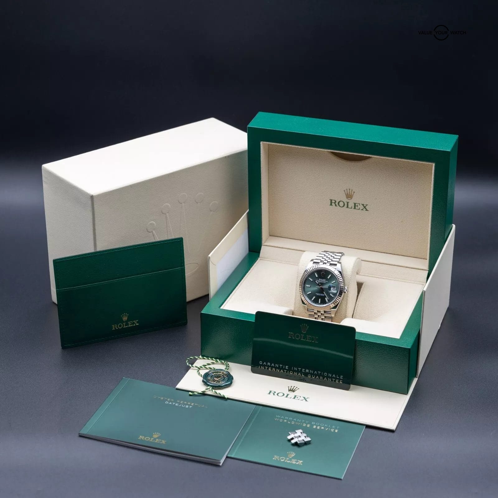 2024 Rolex DateJust 41mm DJ41 Mint Green Fluted Gold Jubilee - 126334 - Full Set - Image 11