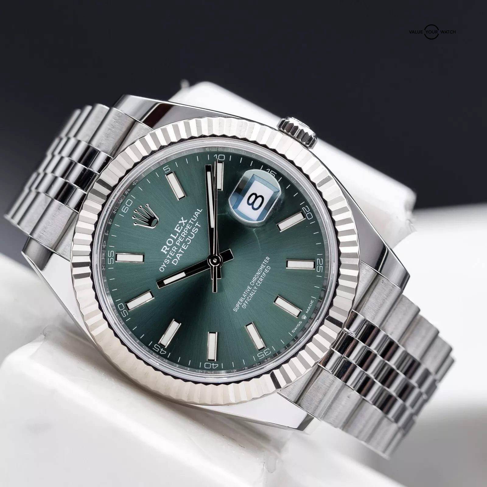 2024 Rolex DateJust 41mm DJ41 Mint Green Fluted Gold Jubilee - 126334 - Full Set - Image 18