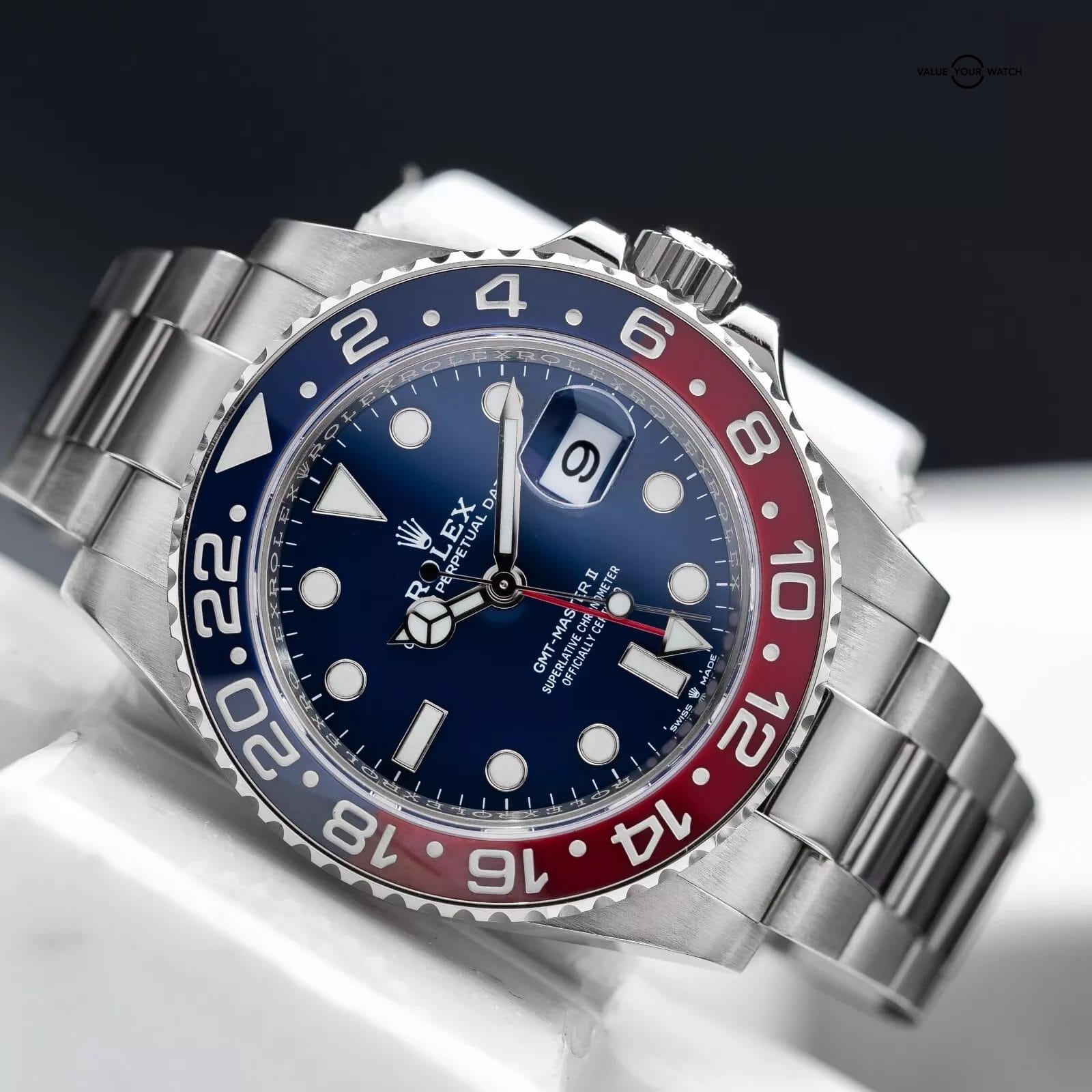 2023 Rolex GMT Master II Pepsi Blue Dial White Gold 40mm 126719BLRO - Full Set