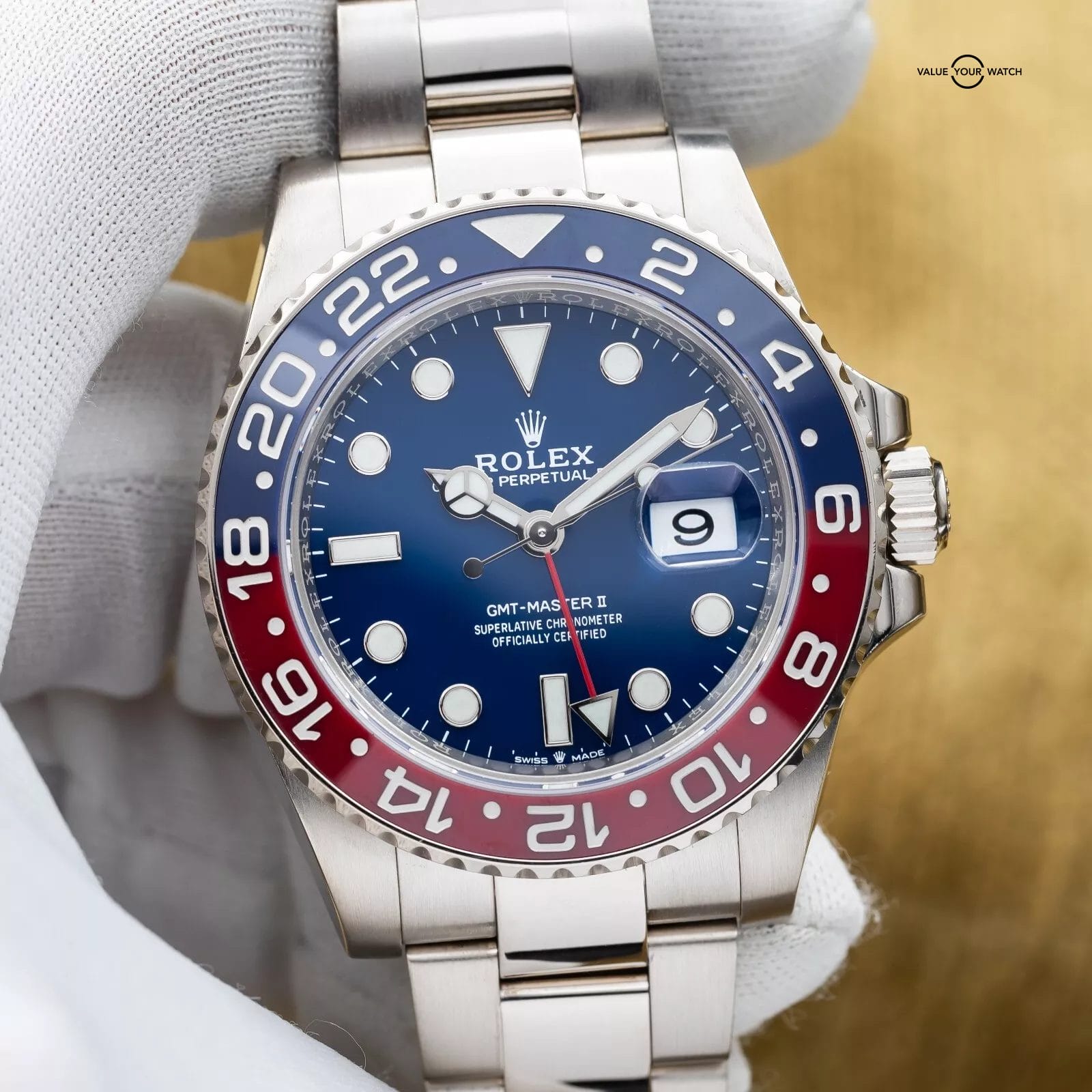 2023 Rolex GMT Master II Pepsi Blue Dial White Gold 40mm 126719BLRO - Full Set - Image 4