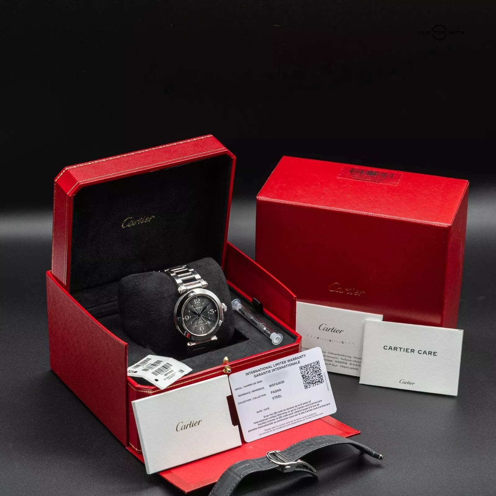 Cartier Pasha 41mm Anthracite Dial WSPA0026 Automatic Men's Watch Box & Papers - Image 3