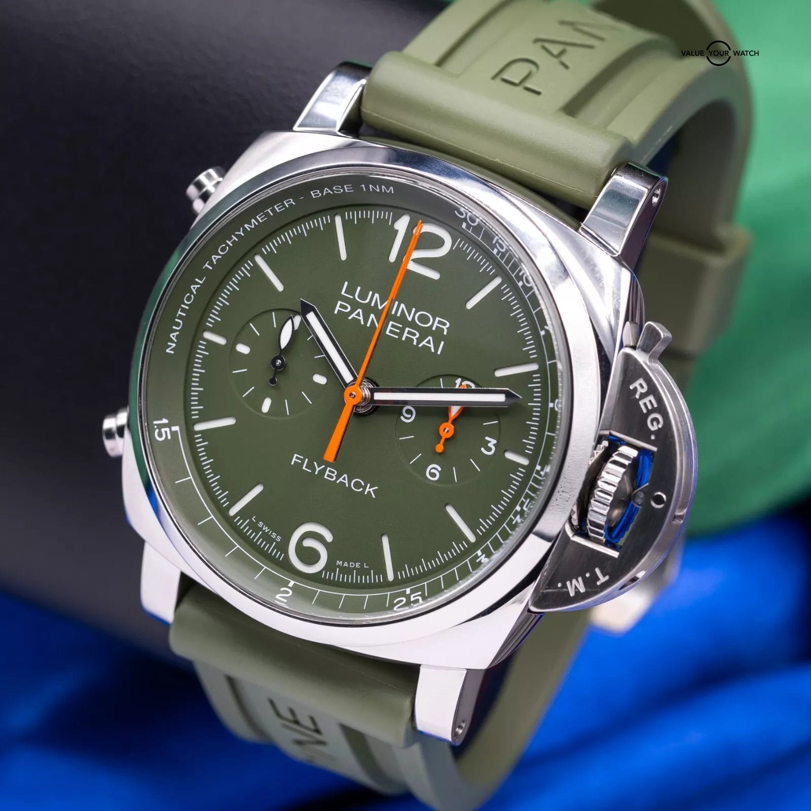 Panerai Luminor Flyback Verde Militare Steel Green Limited Edition PAM01296 - Image 3