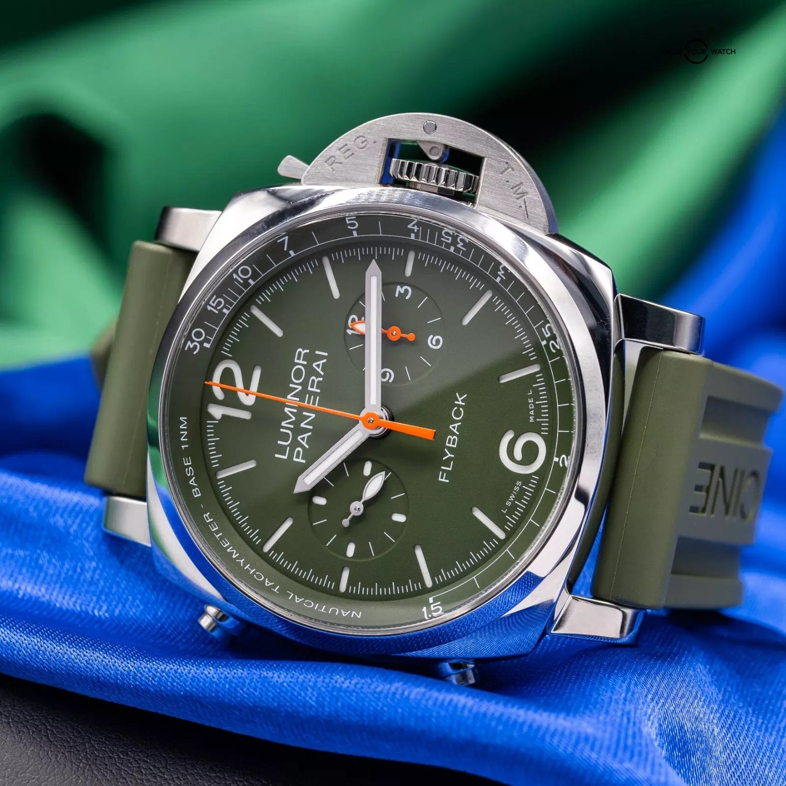 Panerai Luminor Flyback Verde Militare Steel Green Limited Edition PAM01296 - Image 13