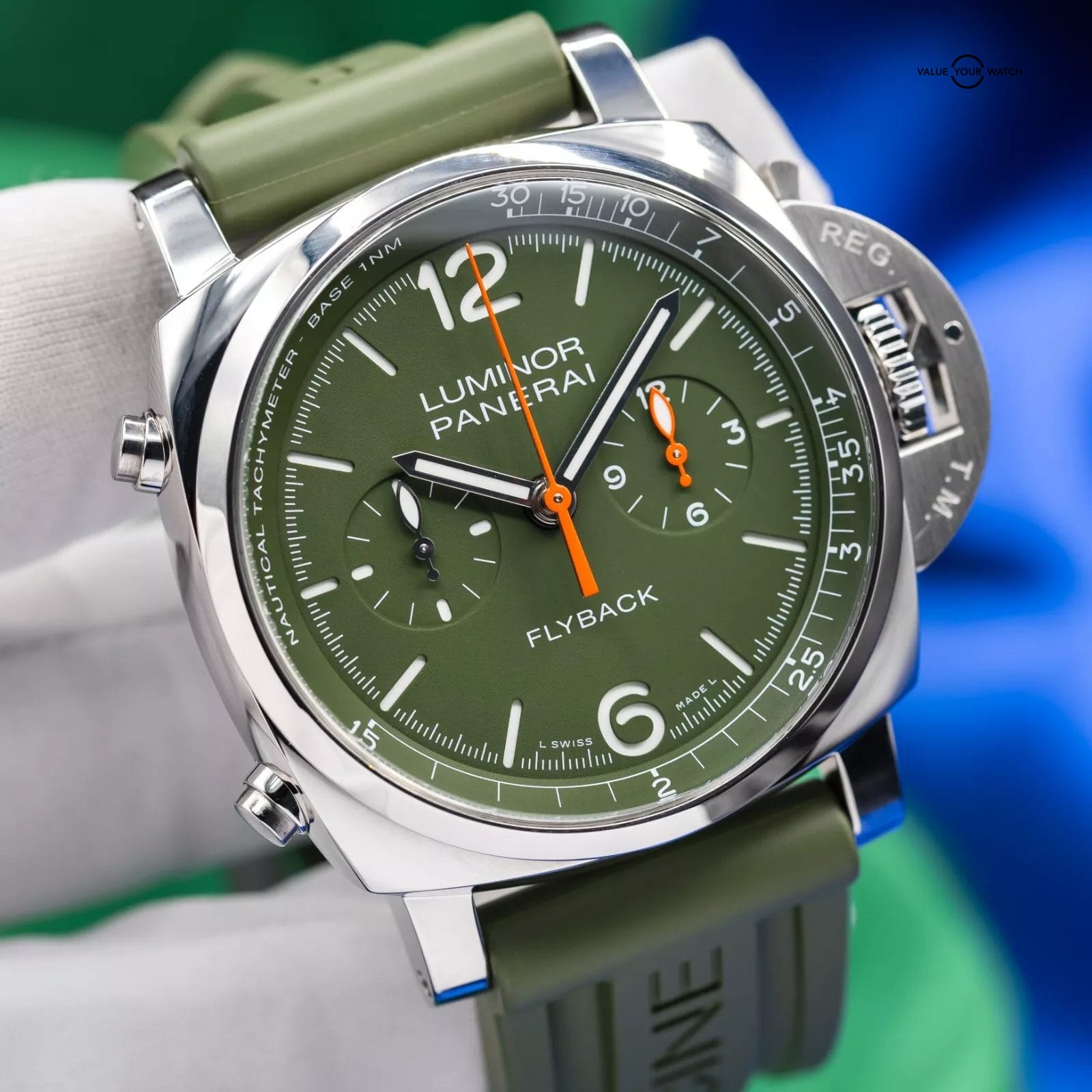 Panerai Luminor Flyback Verde Militare Steel Green Limited Edition PAM01296 - Image 14